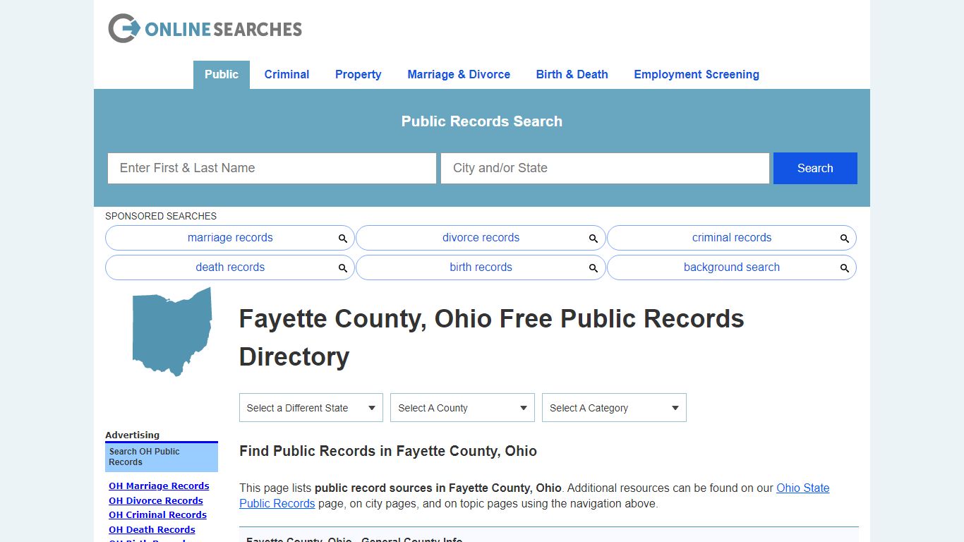 Fayette County, Ohio Public Records Directory